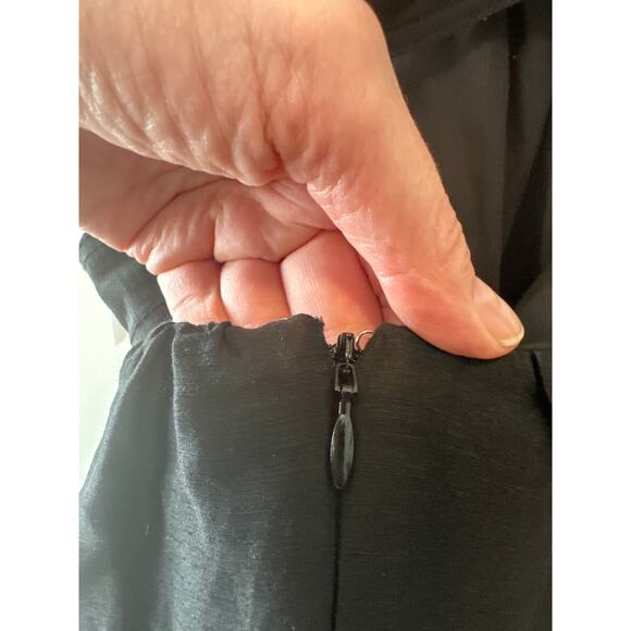 Aje Black Mimosa Cutout Linen-Silk Mini Dress Puff Sleeves Size 6 - Picture 9 of 13